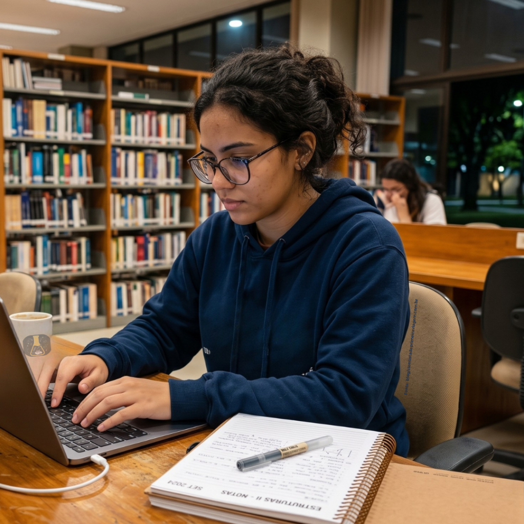Estudante universitário buscando obter renda na faculdade por meio de estudos e pesquisas.