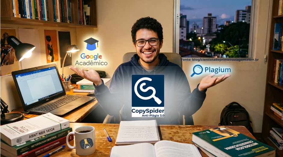 Estudante dominando as ferramentas de detecção de plágio cientifico sem dificuldade.