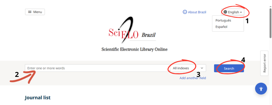 Print de tela bases acadêmicas - Scielo Brasil